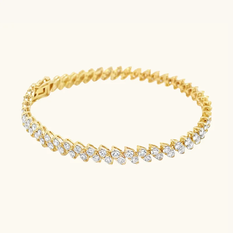 women's elegant cuff bracelets-Marquise Illusion Tennis Bracelet