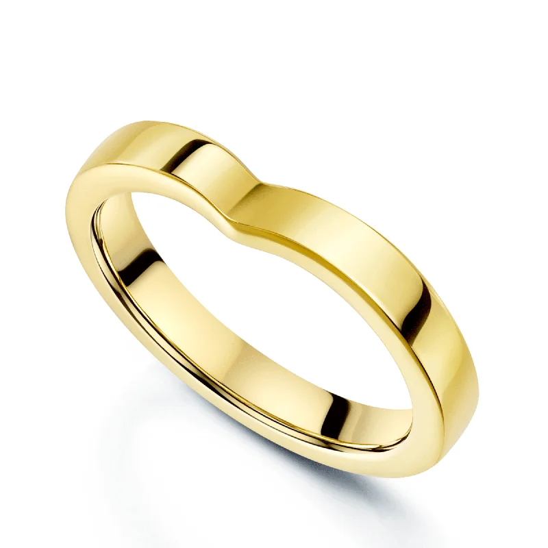 cushion engagement rings-18ct Yellow Gold V Shaped Wedding Ring