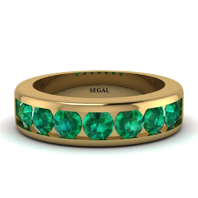 rose gold wedding engagement rings-Emerald Eternal Brilliance Men's Wedding Ring - Jamie No. 4