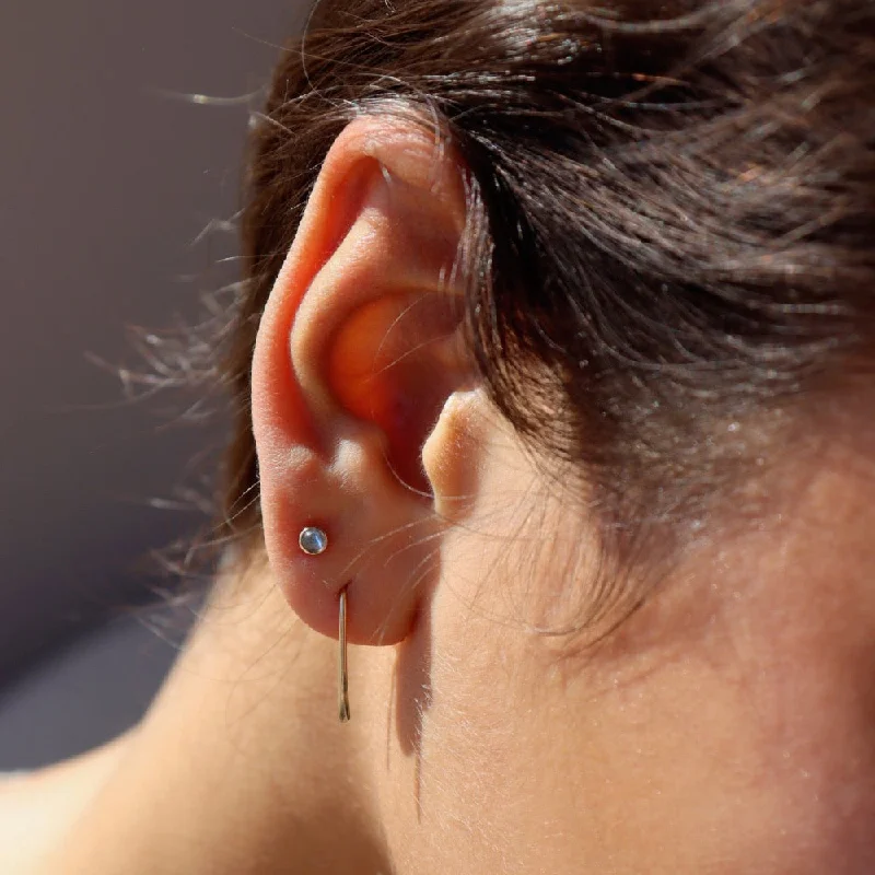 women's double hoop earrings-Labradorite Studs in 14k Gold