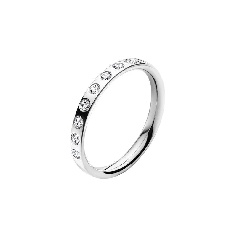 women's vintage-style rings-Magic 18K White Gold Ring w. Diamonds