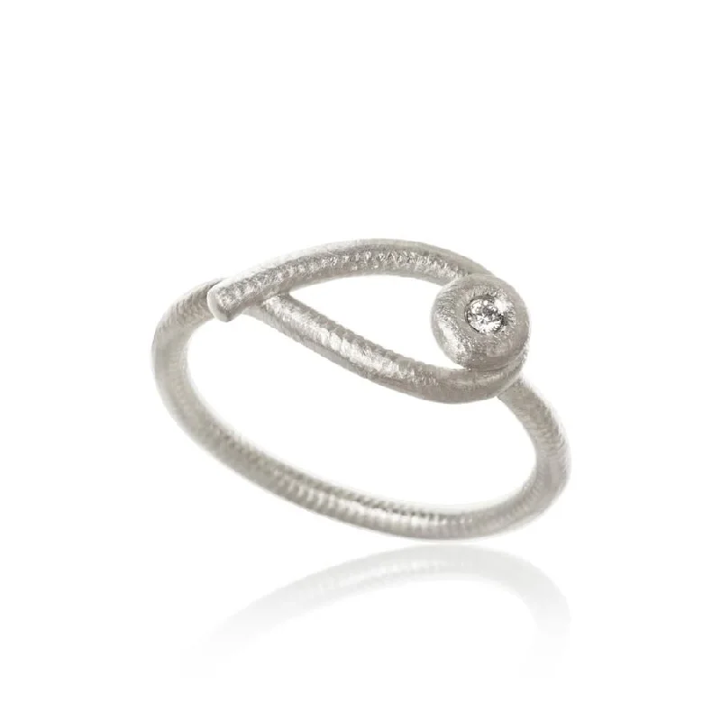 women's high-end rings-Kharisma Silver Ring w. Diamond