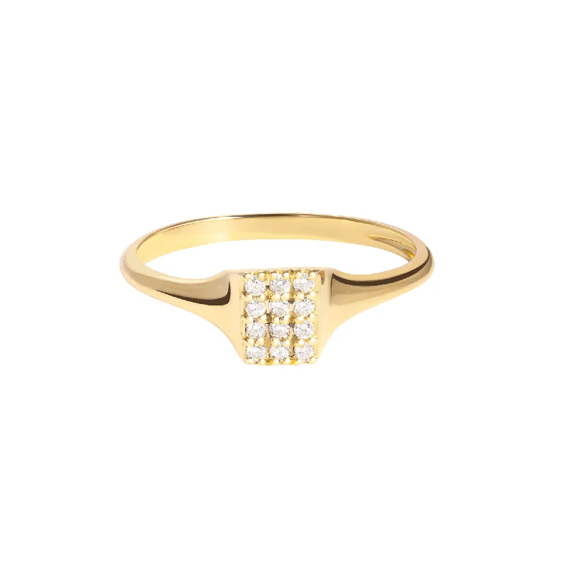 women's cocktail rings-Main Character Energy 18K Gold Ring w. Diamonds