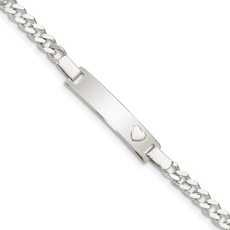 women's animal bracelets-Sterling Silver 6-inch 6MM Childrens Lobster Clasp ID Bracelet