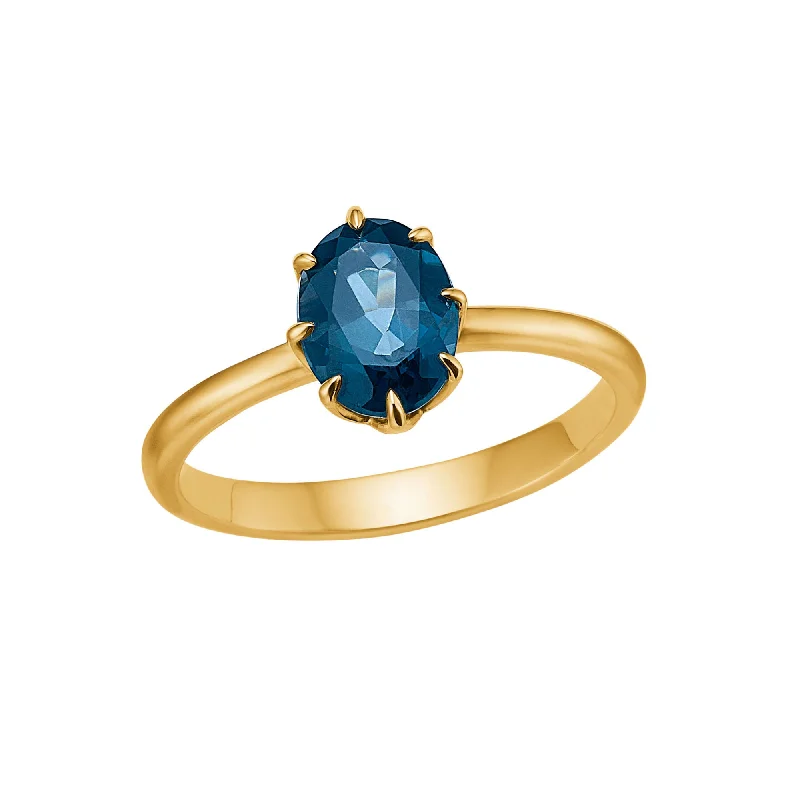 women's handmade rings-My Precious - Stella 10K Gold Ring w. Topaz