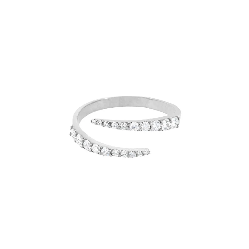 women's couples rings-Forever and Always 18K White Gold Ring w. Diamonds