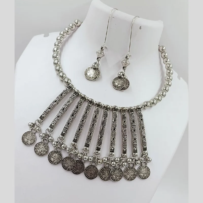 women's opal necklaces-Kavita Art Oxidised Plated Necklace Set