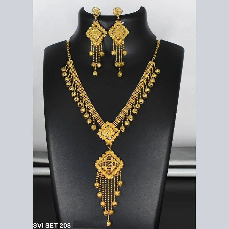 women's charm necklaces-Mahavir Forming Gold Necklace Set  - SVI SET 208