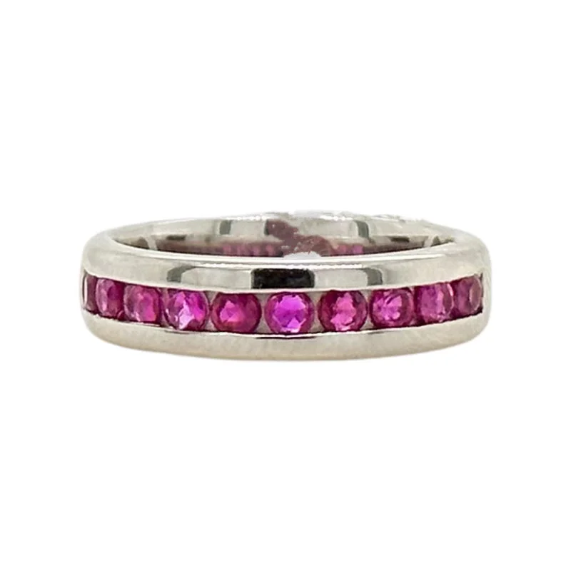 women's stackable rings-RUBY BEZEL BAND