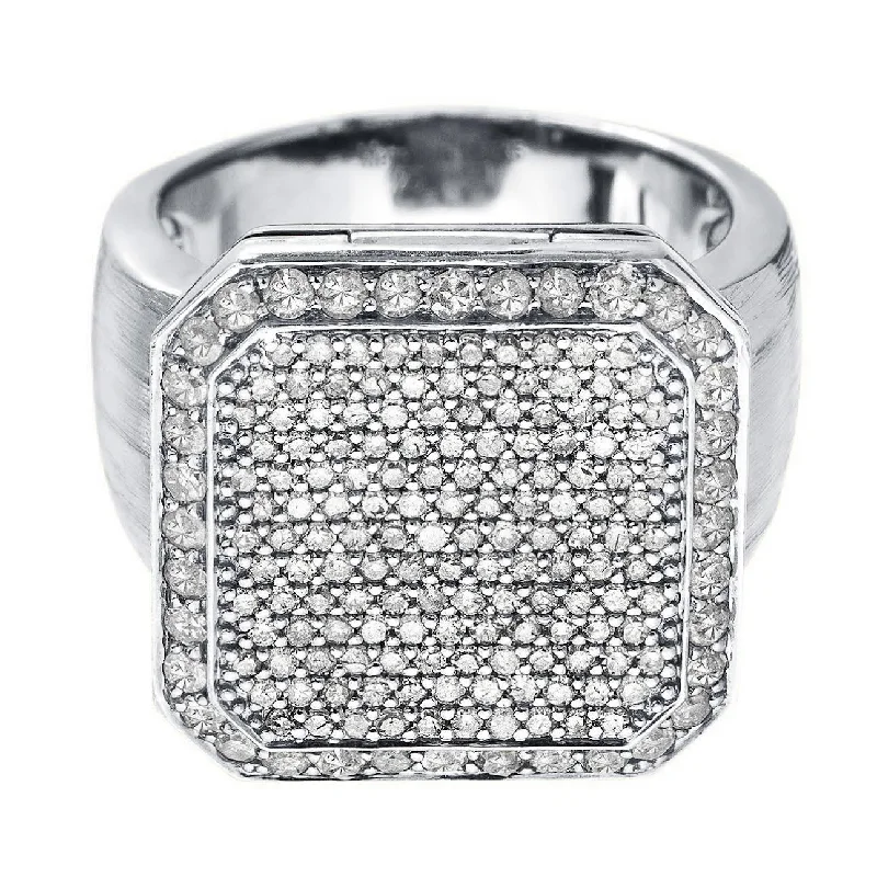 women's gemstone cocktail rings-Poison Ring Grande Full Pavé White Gold