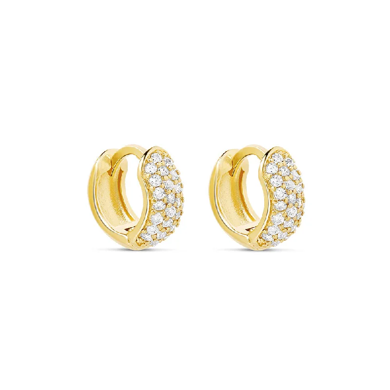 women's trendy gold earrings-The Tiny Diana Huggies