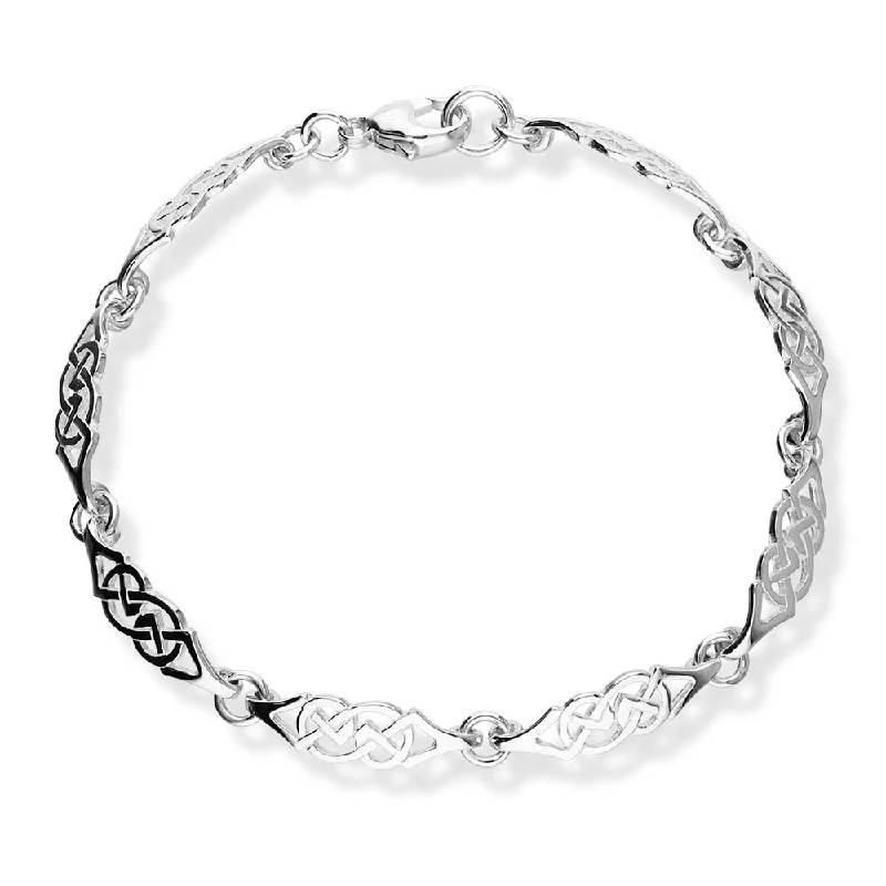 women's bohemian bracelets-Celtic Silver Bracelet BL167