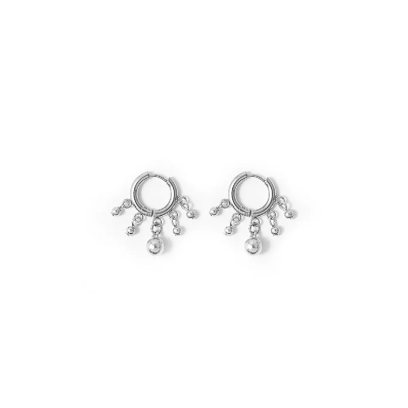 women's stud earrings-Lorno Silver Hoops