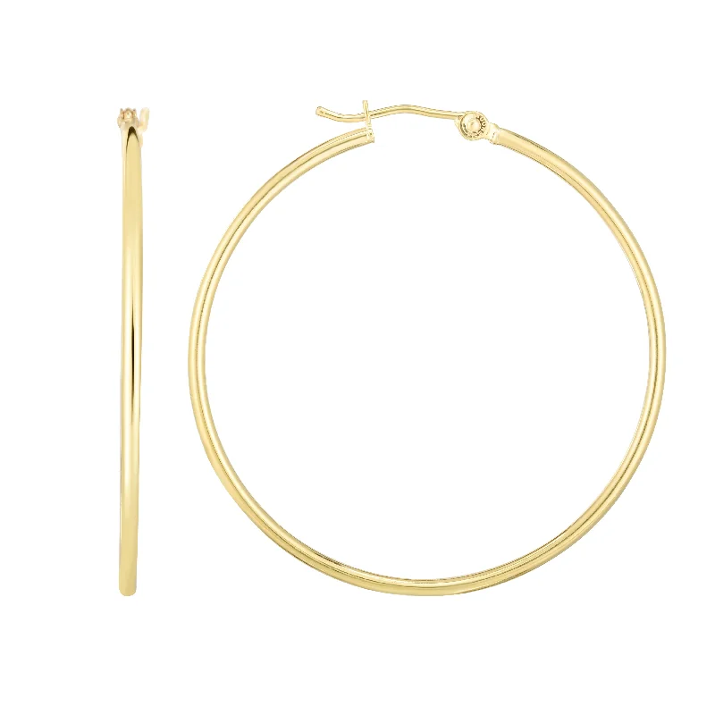 women's wedding earrings-14K Gold 1.5x40mm Hoops