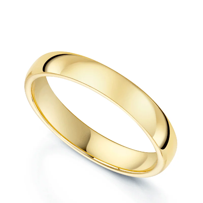 three-stone engagement rings-18ct Yellow Gold Classic Court Gents Wedding Ring