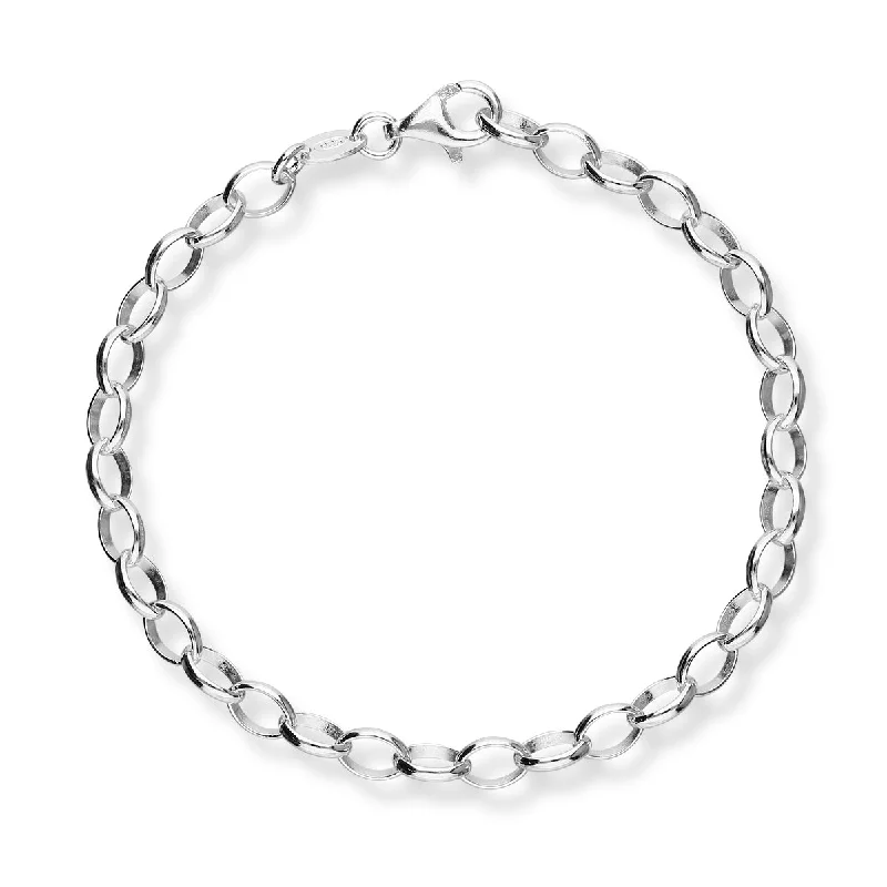 women's tennis bracelets-Sterling Silver Charm Bracelet BL422