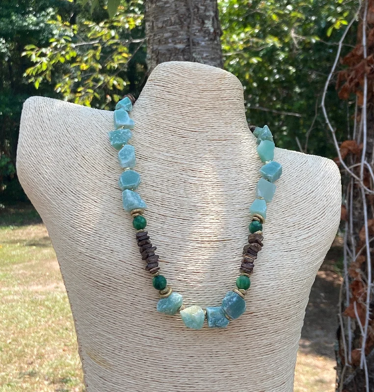 women's tribal necklaces-Rough Aventurine Nugget Necklace