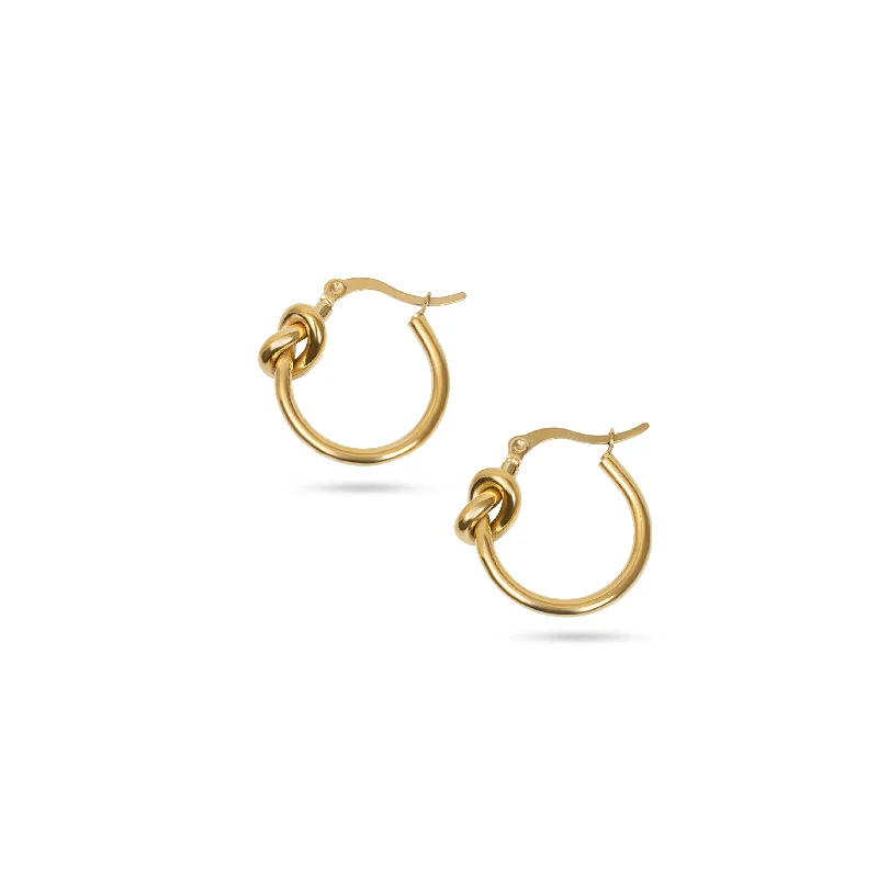 women's adjustable earrings-THE KNOT HOOPS