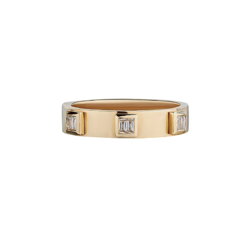 women's thin rings-BAGUETTE STUDDED BAND