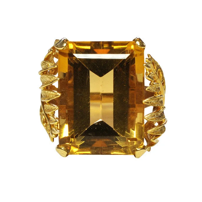 women's cuff bracelets-Citrine Dress Ring