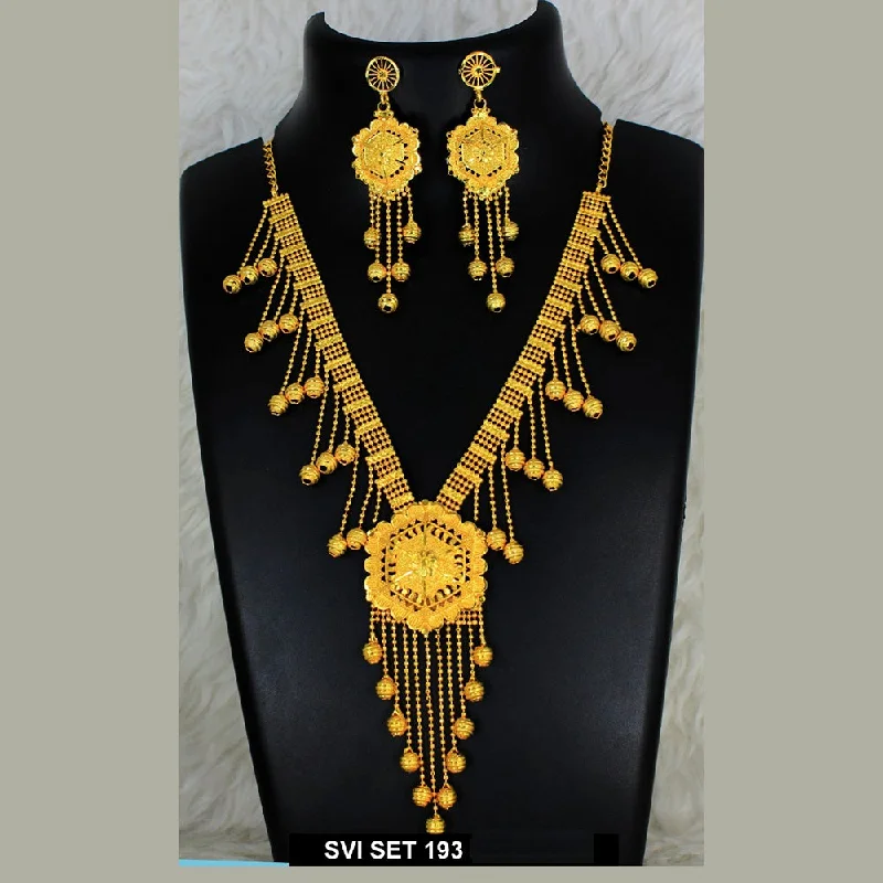 women's animal-shaped necklaces-Mahavir Forming Gold Necklace Set  - SVI SET 193