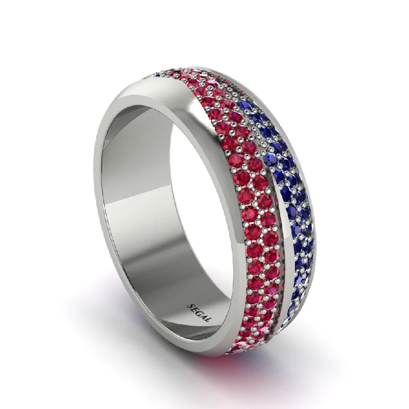 custom engagement rings-1.4Ct Ruby & Sapphire Eternity Wedding Ring - Merritt No. 72