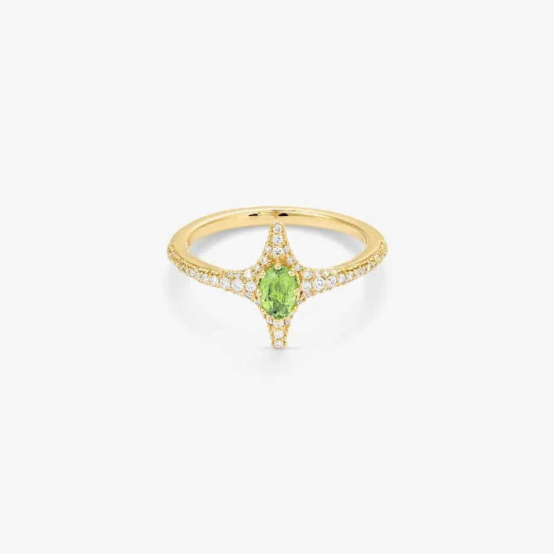 women's ethical rings-Selene Green Amethyst Ring