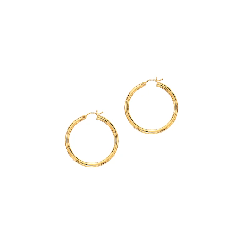 women's double hoop earrings-14K Gold 3x30mm Hoops