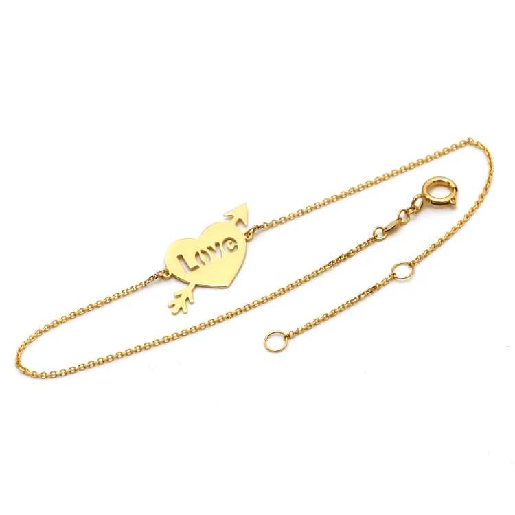 women's modern bracelets-Real Gold Love Bracelet 1501 Adjustable Size BR1239