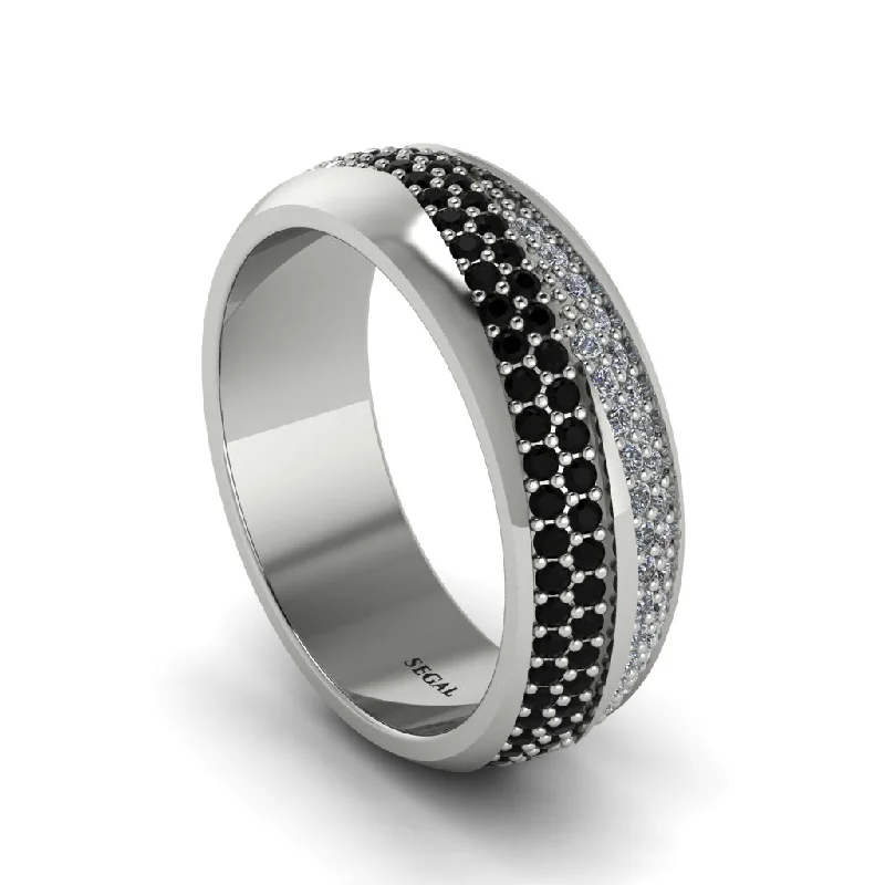 promise engagement rings-1.4Ct Black Diamond & Diamond Eternity Wedding Ring - Merritt No. 9