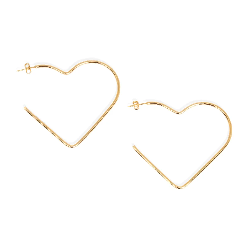 women's romantic earrings-THE HEART HOOPS