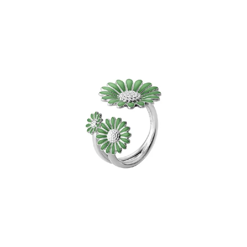 women's promise rings with engraving-Daisy x Stine Goya Green Silver Ring