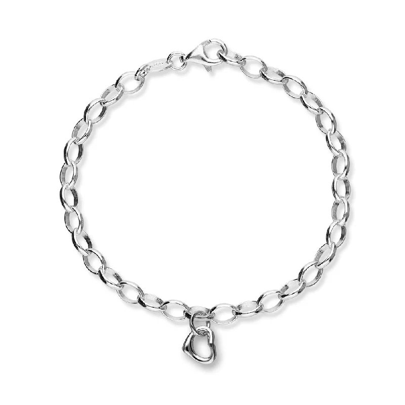 women's custom bracelets-Hearts Silver Bracelet BL495