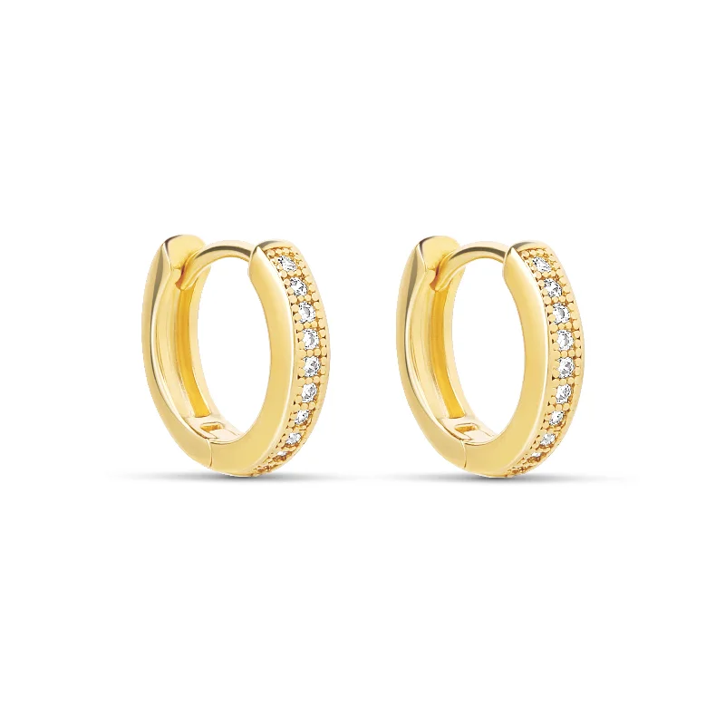 women's anniversary earrings-The Gold 14mm Melrose Huggies