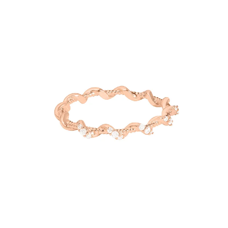 women's wedding rings-Gaia 18K Rose Gold Ring w. Diamonds