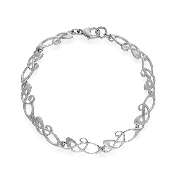 women's statement bracelets-Archibald Knox Silver Bracelet BL297