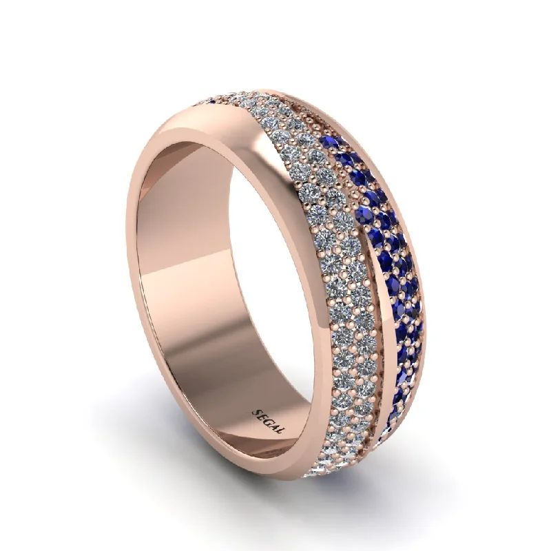 two-tone engagement rings-1.4Ct Diamond & Sapphire Eternity Wedding Ring - Merritt No. 62