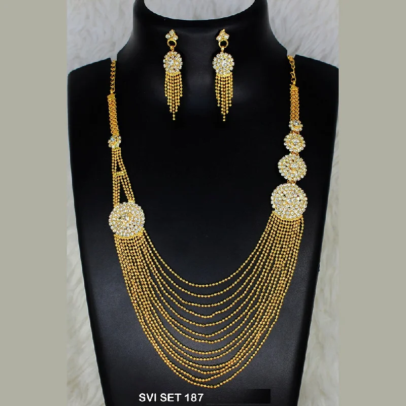 women's adjustable necklaces-Mahavir Forming Gold Necklace Set  - SVI SET 187