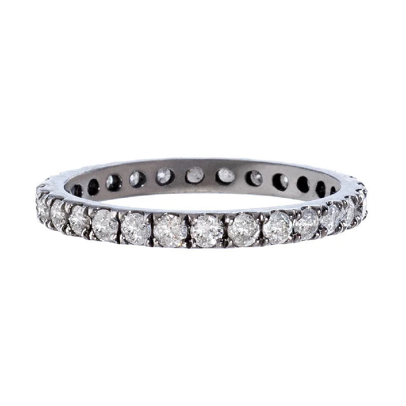 women's silver rings-Josephine Band Silver Diamond 2mm