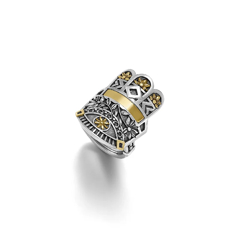 women's designer rings-Geometric Kaf Ring