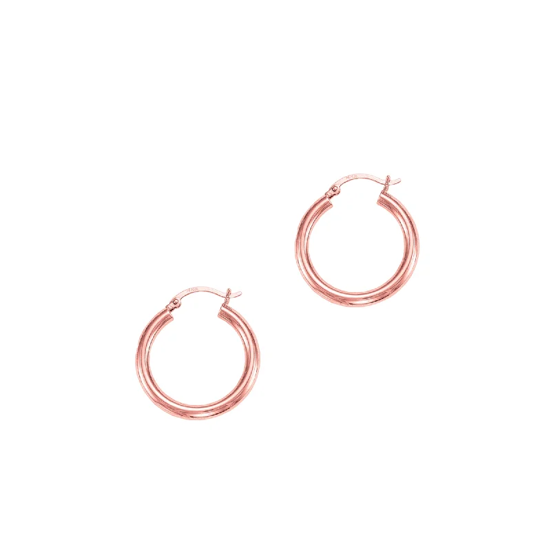 women's statement crystal earrings-14K Gold 3x25mm Hoops