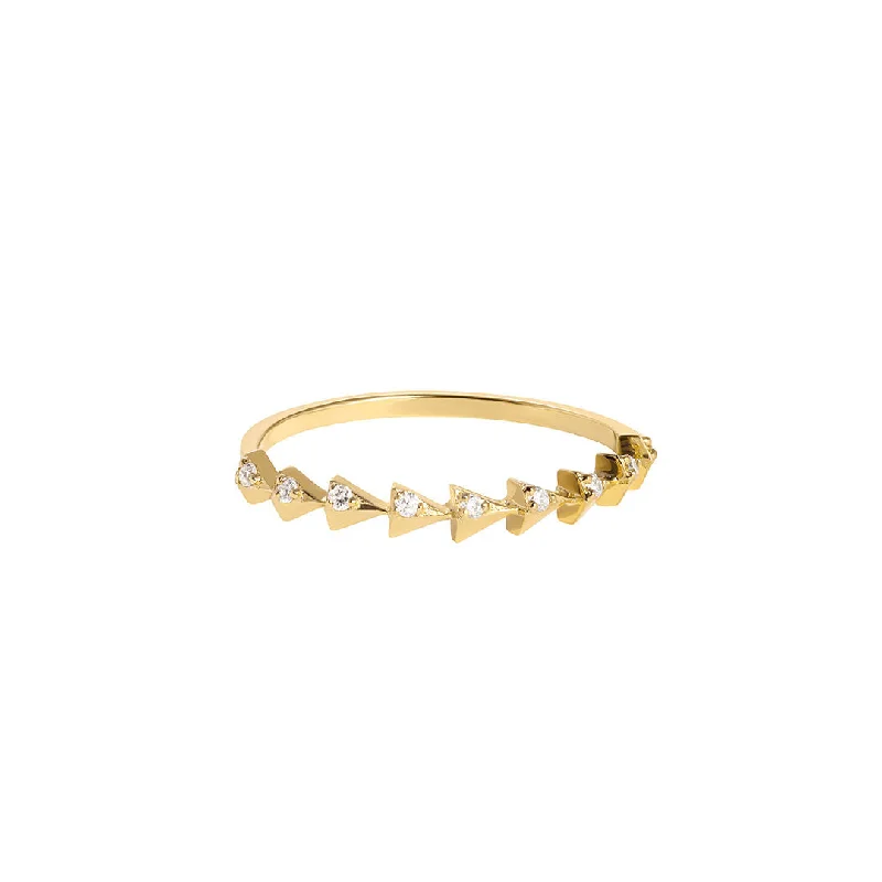 women's stackable rings-Iris 18K Gold Ring w. Diamonds