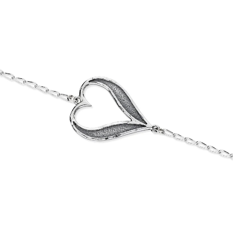 women's eco-friendly bracelets-Astin Sterling Silver Heart Bracelet BL529