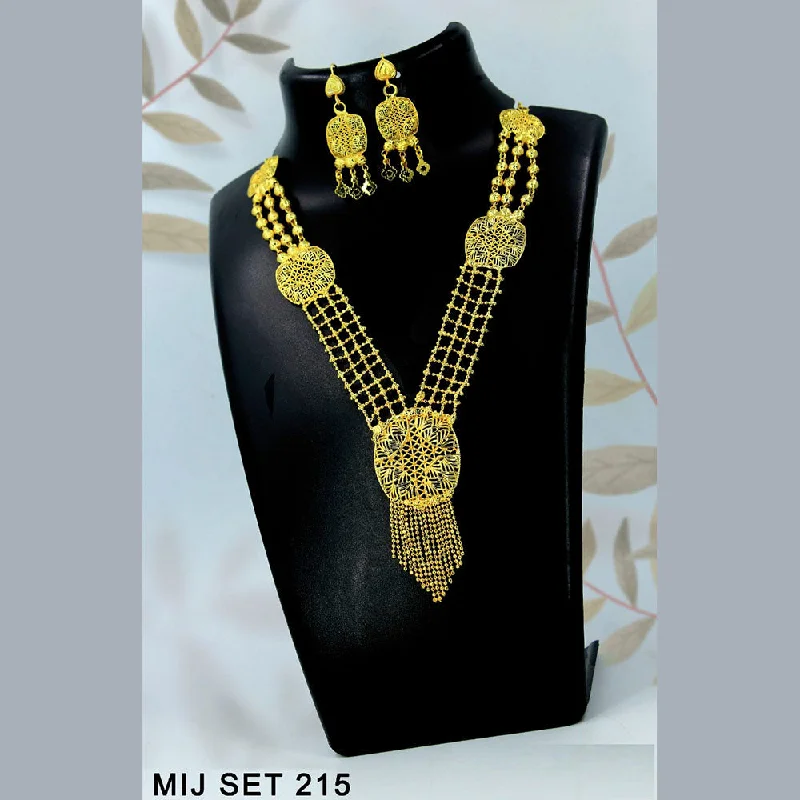 women's personalized name necklaces-Mahavir Forming Gold Necklace Set   - MIJ Set 215