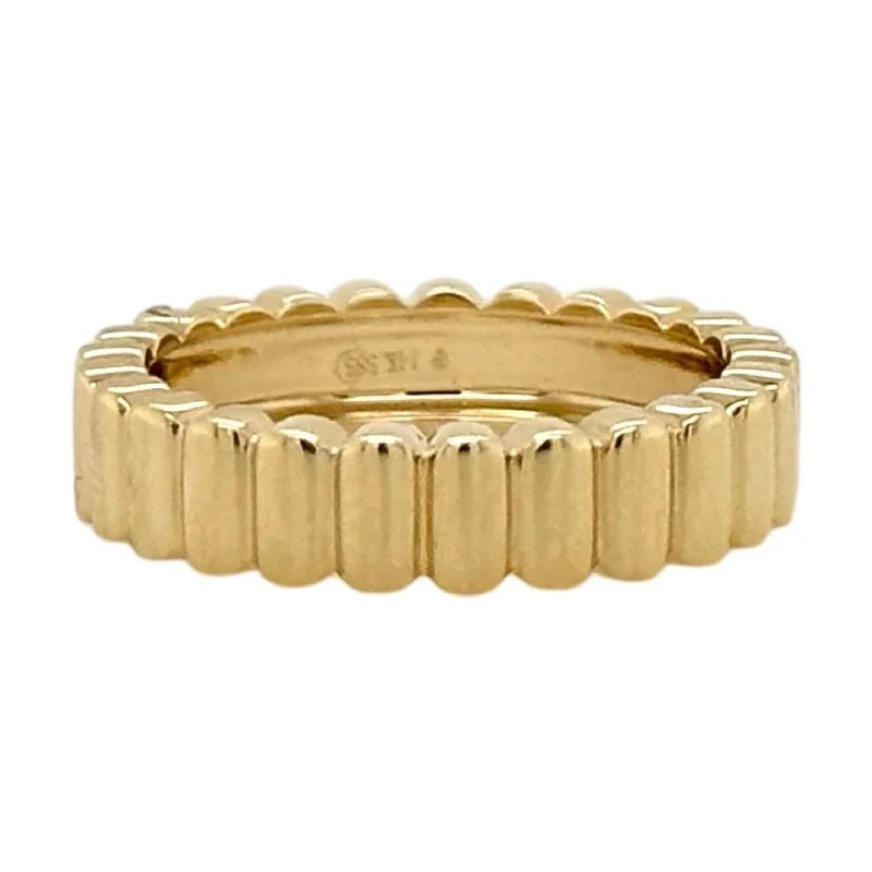 women's elegant rings-RIDGED PINKY RING