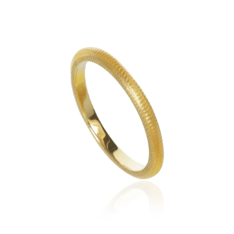 women's adjustable rings-Curve 2 mm 18K Gold Ring