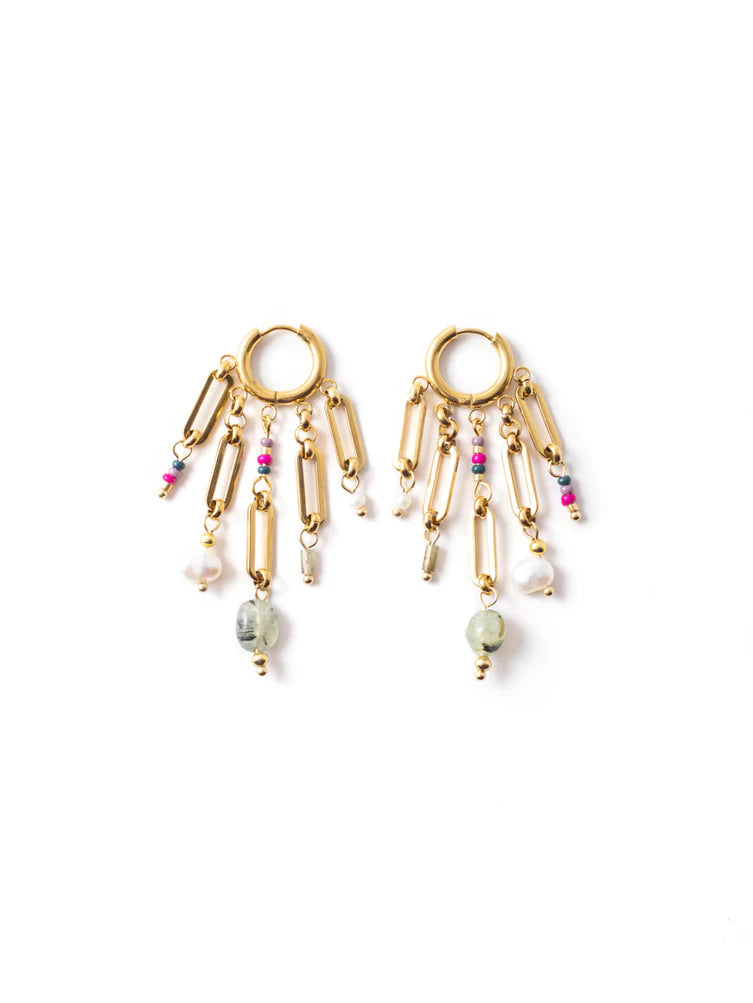 women's celestial earrings-Canopia Gold Hoops