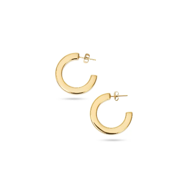 women's emerald earrings-THE BOLD SLATE HOOPS