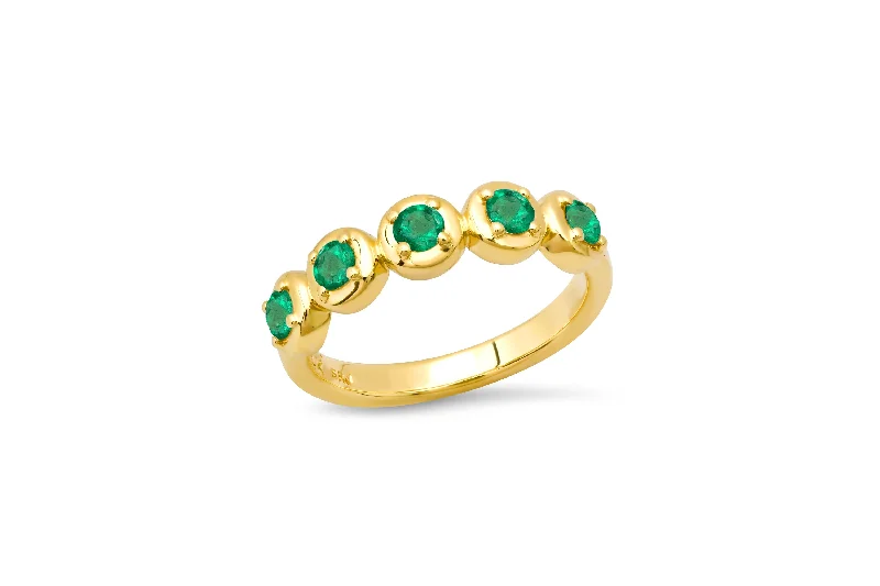 women's promise rings-Round 5 Emerald Cloud Ring