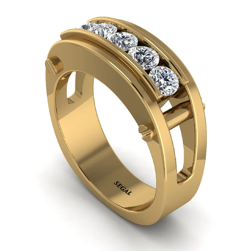 affordable engagement rings for women-Diamond Five-Stone Classic Gold Wedding Ring - Casey No. 1